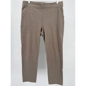 Duluth Trading Co Womens XL x 29 Noga Classic Knit Pants Brown Cotton Stretch